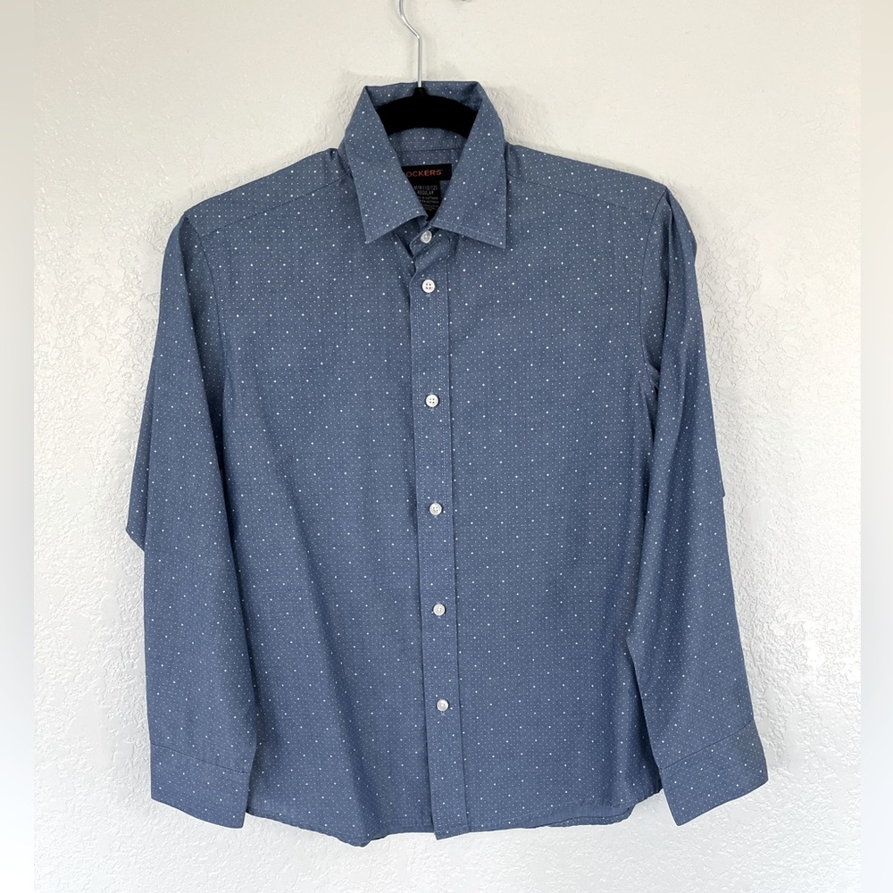 Dockers Blue Long Sleeve Dress Shirt. Boys M. EUC.